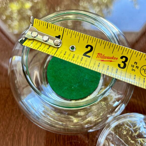 Vintage Clear Glass Apothecary Jar with Green Velvet Insert – 5" Tall - Picture 13 of 15